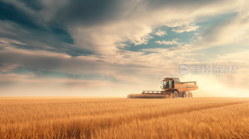 夏季收割小麦