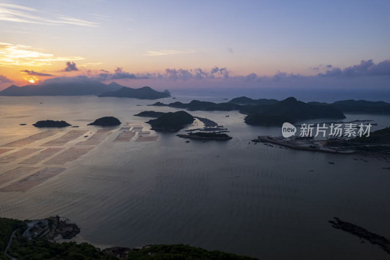 霞浦三沙花竹村海上滩涂日出朝霞自然风光