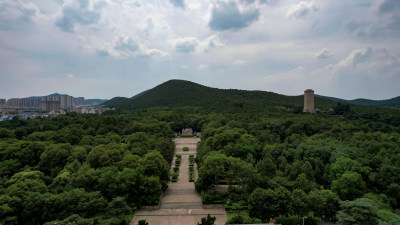 江苏徐州淮海战役纪念馆纪念碑雕像航拍