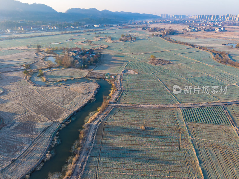 乡村田园航拍全景