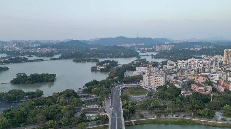 航拍广东惠州城市风光