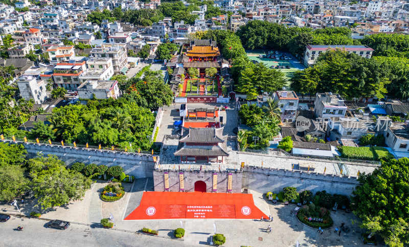 海南三亚崖州古城高视角历史文化航拍全景