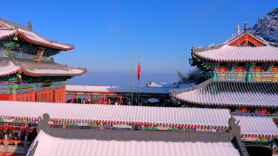 河南洛阳老君山雪景