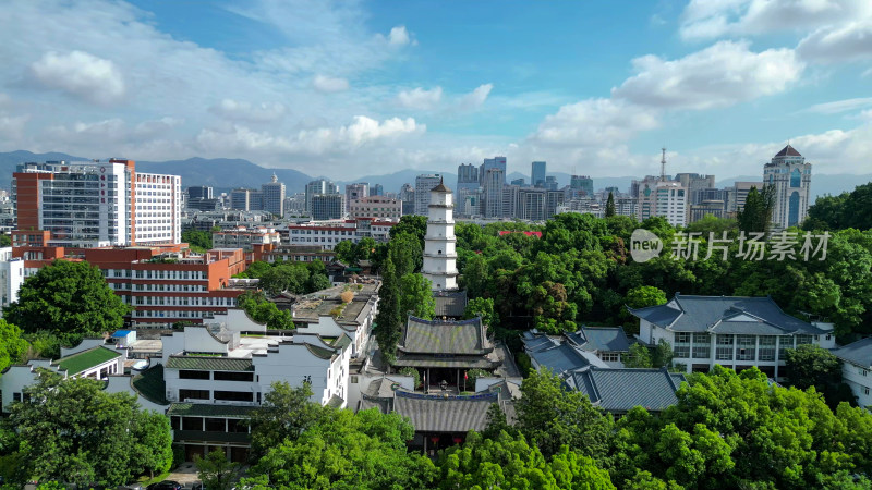 航拍福州定光寺定光塔白塔