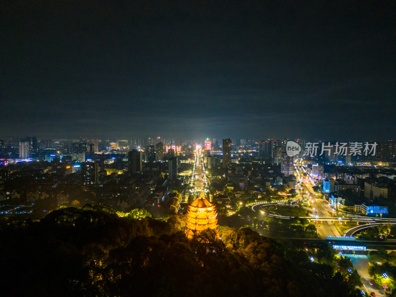 四川德阳夜景航拍图