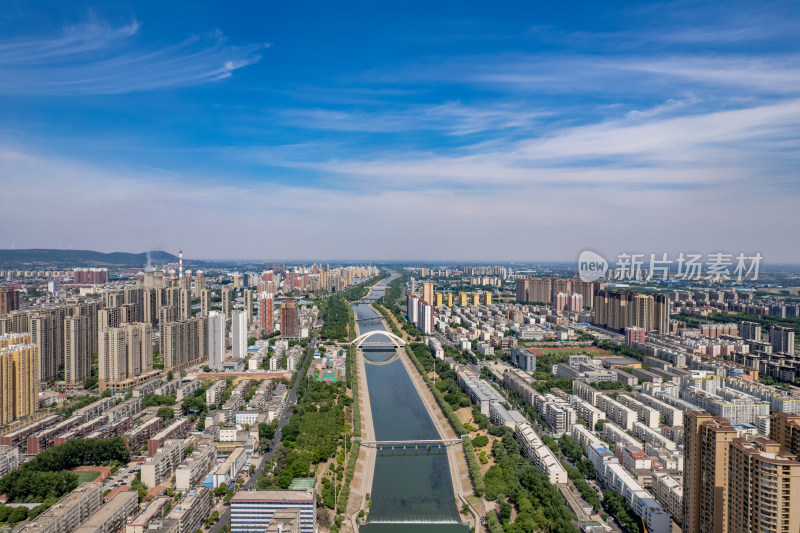 河南平顶山城市风光航拍图