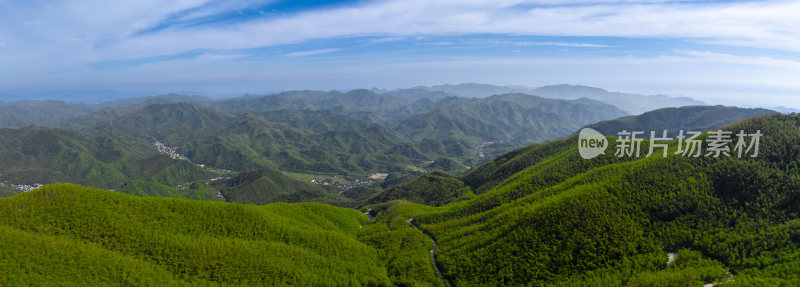 杭州余杭黄湖王位山春天航拍全景