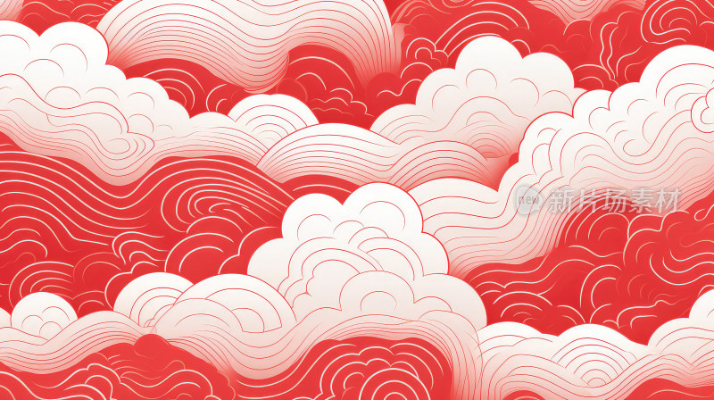红色浪潮中国风画面的背景