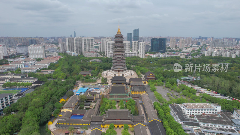 航拍江苏常州红梅公园4A景区