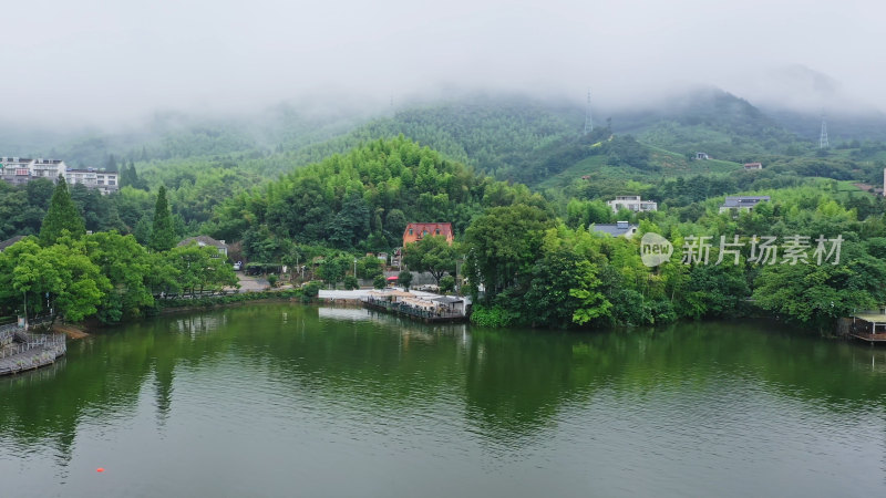 湖州莫干山劳岭水库航拍