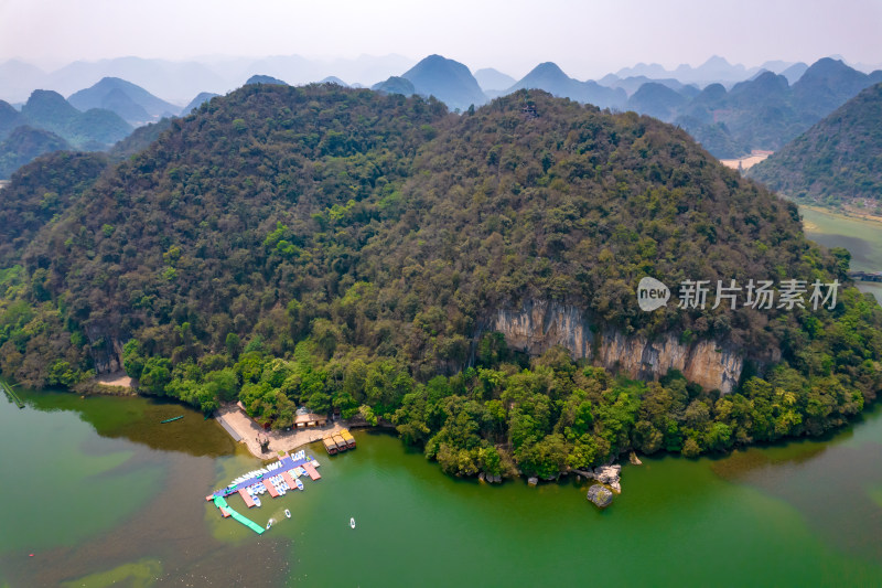 祖国大好河山云南普者黑景区航拍摄影图喀斯特地貌