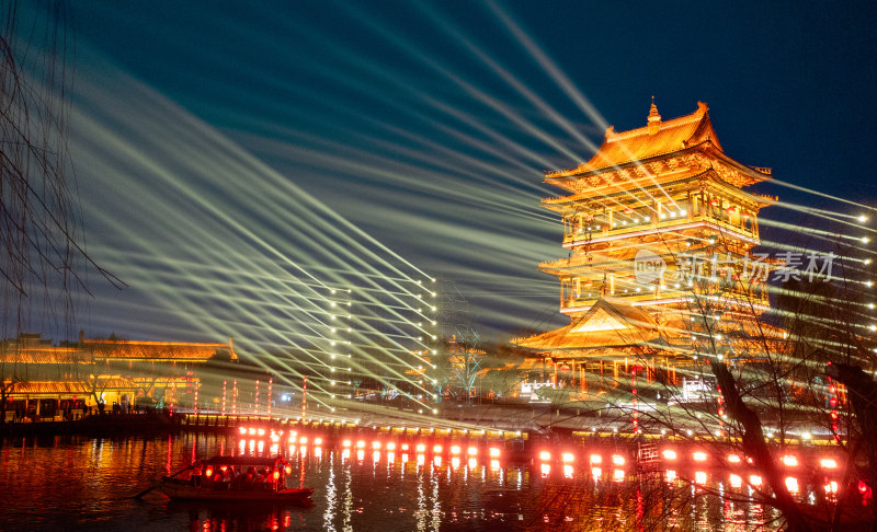 台儿庄古城夜景