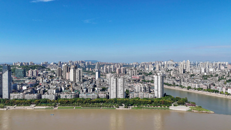 航拍四川泸州大景泸州城市建设摄影图