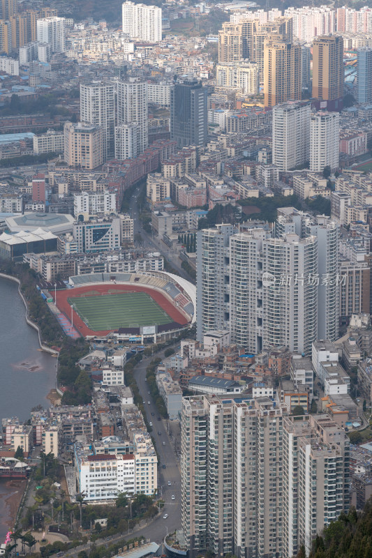 云南红河州个旧市城市风光