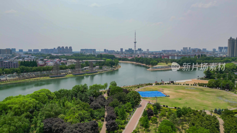 河南漯河沙澧河风景区航拍