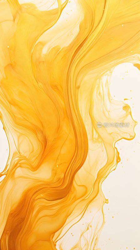 抽象绘画和金色飞溅流体纹理