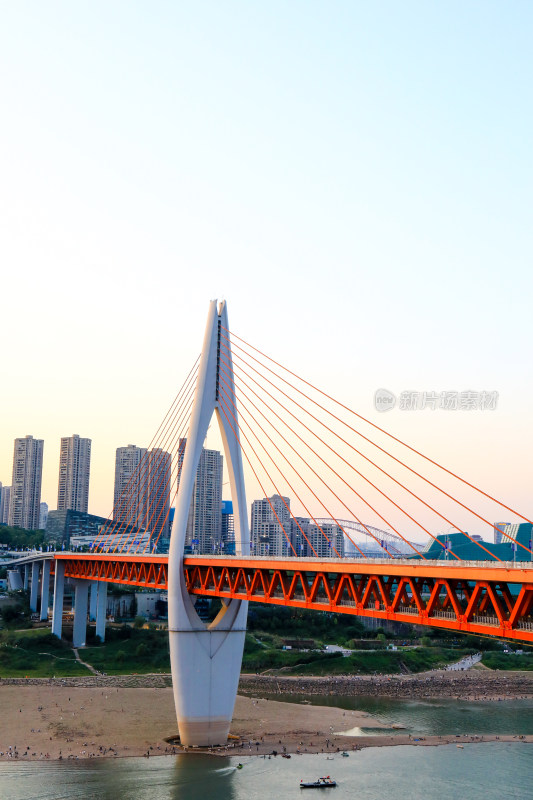 重庆千厮门大桥现代化科技城市建筑夜景风光