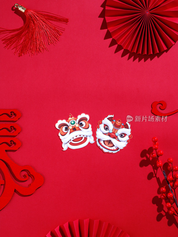 中国传统春节红色背景图
