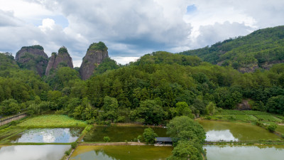 航拍中国福建武夷山森林