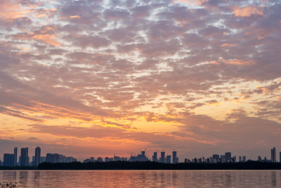 湖北武汉金银湖夕阳景色