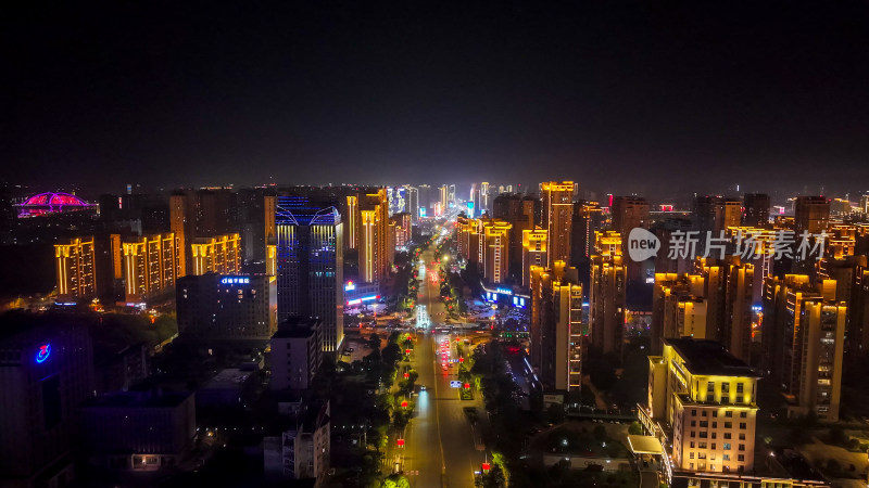 江西上饶城市夜景灯光航拍