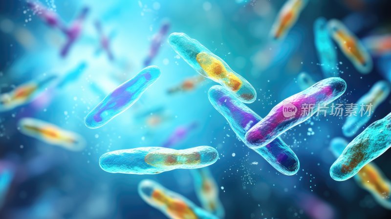 电子显微镜下的细菌细胞和染色体DNA