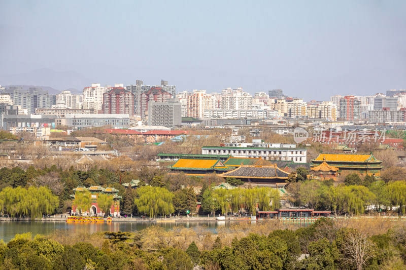 北京景山公园看北海公园后海公园城市景观