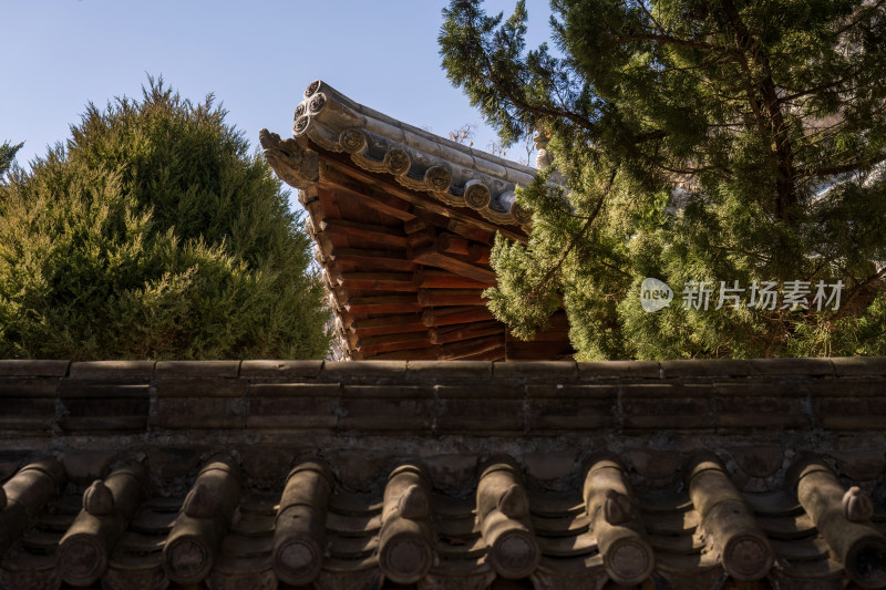 山西晋城青莲寺古建筑斗拱细节特写