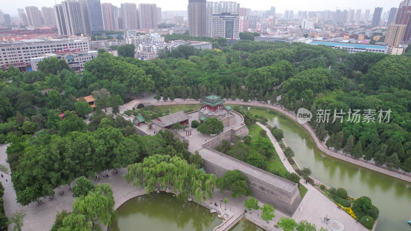 河北邯郸丛台公园航拍