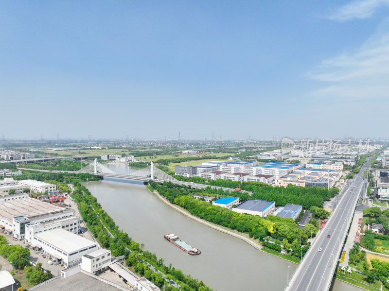 航拍昆山城市大景