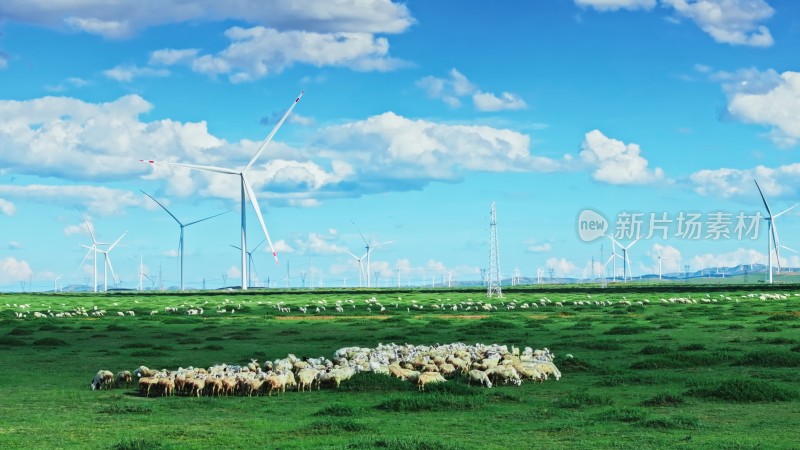 草原风车风力发电新能源