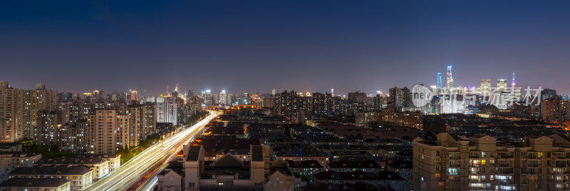 杨浦大桥、夜景、陆家嘴、全景、杨浦看浦东