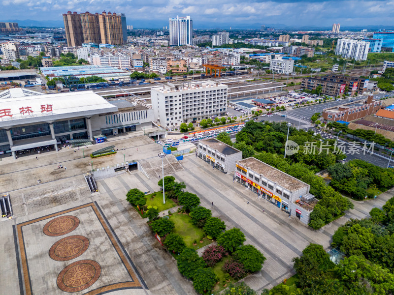 广西玉林站周边建筑航拍图