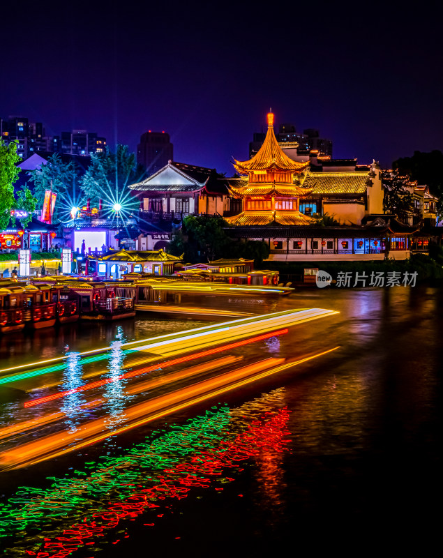 南京夫子庙秦淮河夜景