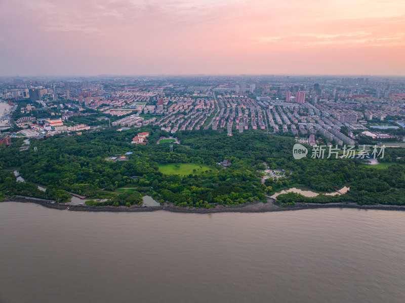 上海吴淞炮台湾国家湿地公园全景