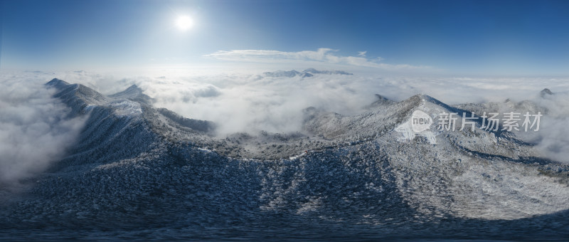 清凉峰太子尖雪后雪山山峰云海全景雪景