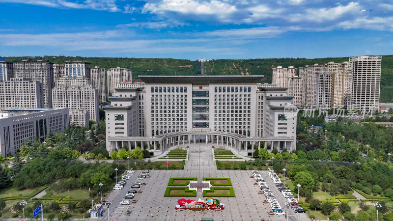 陕西宝鸡市政府航拍图