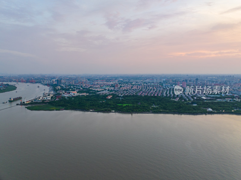上海吴淞炮台湾国家湿地公园全景