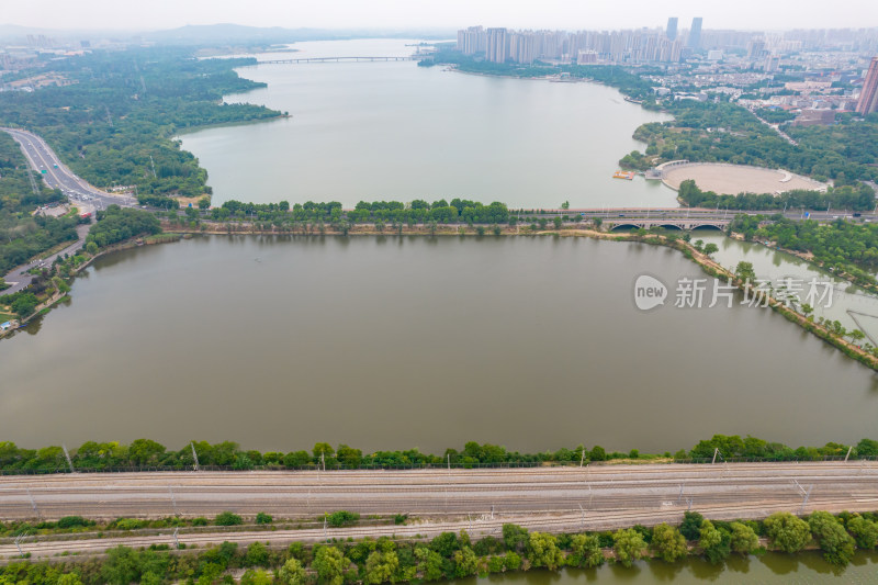 安徽蚌埠龙湖风景航拍图