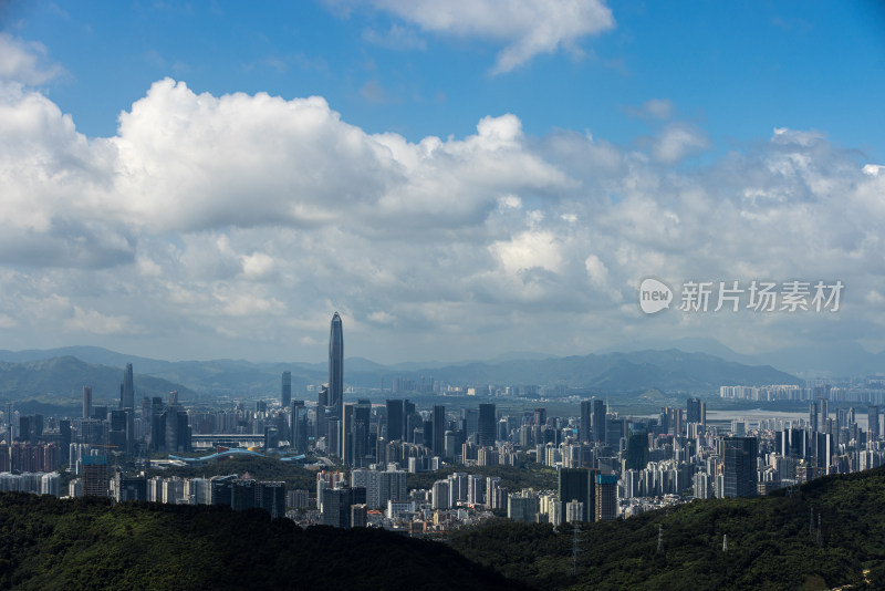 远眺深圳福田CBD