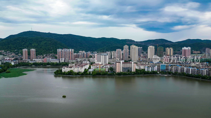 航拍湖北黄石城市建设