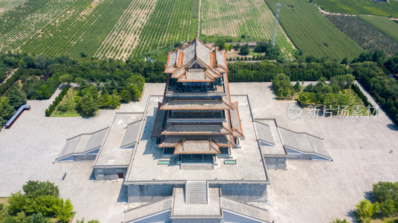 山西永济鹳雀楼航拍