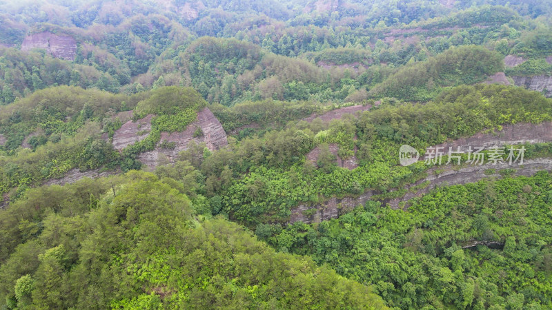 航拍湖南山川丘陵风光