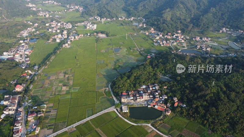 广东广州：航拍增城区正果镇城市风光