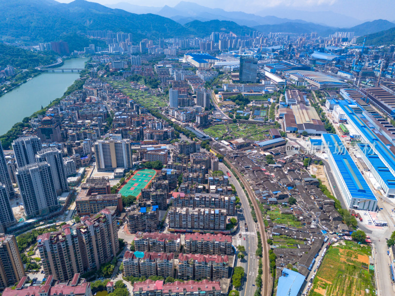 福建三明城市大景航拍图