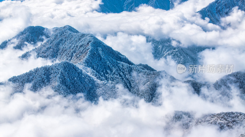 冬季成都西岭雪山景区综合航拍