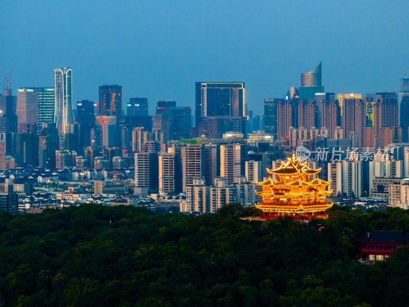 中国杭州西湖城隍阁夜景