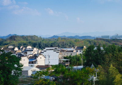 安徽黄山市的山谷村庄