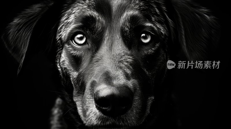 黑白影像，宠物狗