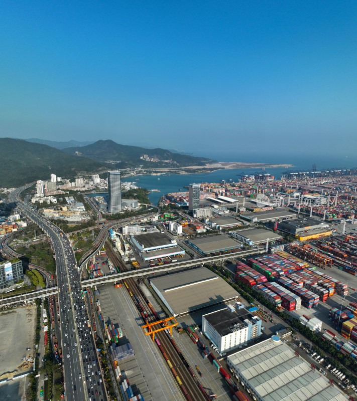 深圳市盐田区盐田港国际集装箱码头航拍